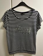 Blauw/wit gestreepte T-shirt met korte mouwen "HAPPY", S, Ophalen of Verzenden, Zo goed als nieuw, Blauw
