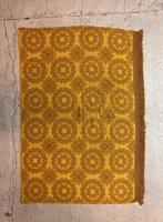 Retro grand foulard plaid sprei warm geel 196/130, Maison & Meubles, Enlèvement ou Envoi