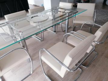 Table et 8 fauteuils Knoll, Maison & Meubles, Tables | Tables à manger, Enlèvement ou Envoi, Comme neuf