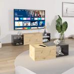 tv meubel 200 cm zwart en naturel hout nieuw, Enlèvement ou Envoi, Neuf