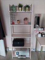 Bureau + bureaustoel + boekenkast goud/roze, Huis en Inrichting, Bureaus, Ophalen, Zo goed als nieuw, Bureau