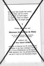 Van de Wiele Justine x Verbeke 1924/1989 Deurne - Lot nr.1, Collections, Images pieuses & Faire-part, Envoi, Image pieuse