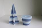 2 kaarsen – handmade, Blauw, Nieuw, Ophalen of Verzenden, Kaars