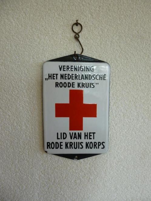EMAILLE DEURPOSTJE"HET NEDERLANDSCHE ROODE KRUIS"JAREN 30, Verzamelen, Merken en Reclamevoorwerpen, Gebruikt, Reclamebord, Ophalen of Verzenden