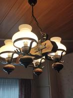 Vintage eiken hanglamp., Antiek en Kunst, Ophalen