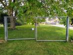 tuinhek tuinpoort gegalvaniseerd - 3.50 m breed, 1.5m hoog, Ophalen, Gebruikt, IJzer, Gaashekwerk