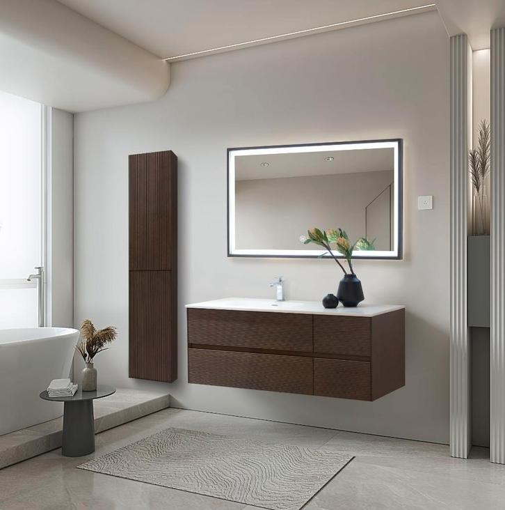 MEUBLE SOUS-VASQUE - 4 TIROIRS - SANS POIGNÉES, Huis en Inrichting, Badkamer | Badkamermeubels, Nieuw, Wastafelkast, 100 tot 150 cm