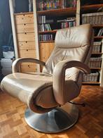 relaxzetel, Huis en Inrichting, Ophalen, Minder dan 75 cm, Leer, Zo goed als nieuw