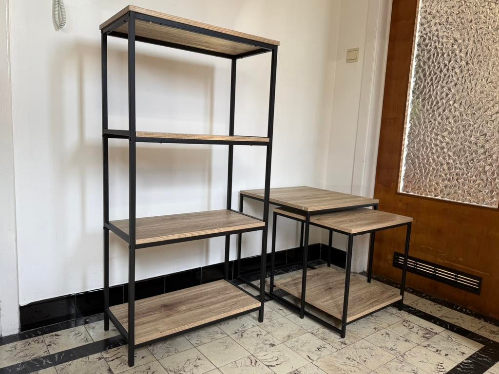 Rekje met bijhorende salontafeltjes, Maison & Meubles, Armoires | Bibliothèques, Enlèvement, Comme neuf