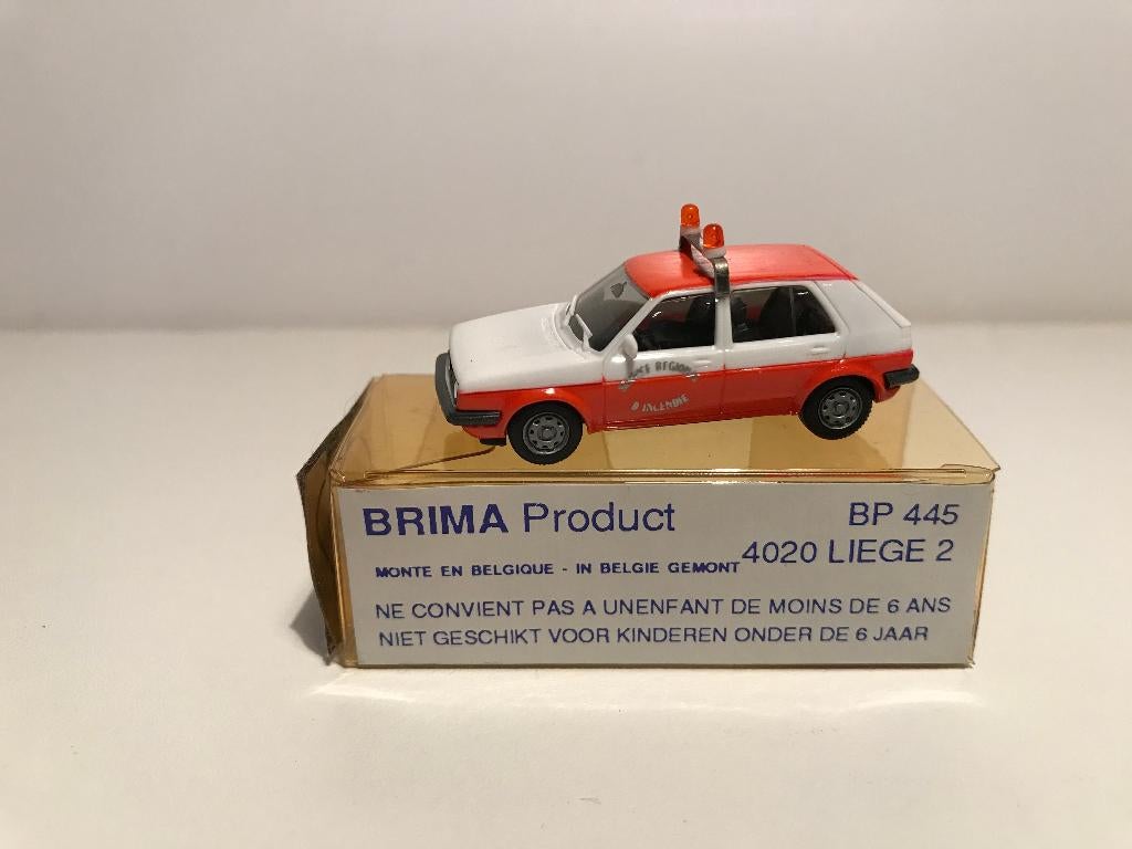 SERVICE RÉGIONAL D'INCENDIE LIÈGE - VW GOLF - BRIMA - 1:87, Hobby en Vrije tijd, Verzenden, Nieuw, Auto, Overige merken