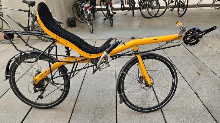 Ligfiets - Seiran 26 - geel, Fietsen en Brommers, Fietsen | Ligfietsen, Gebruikt, Challenge, Onderstuur, Ophalen