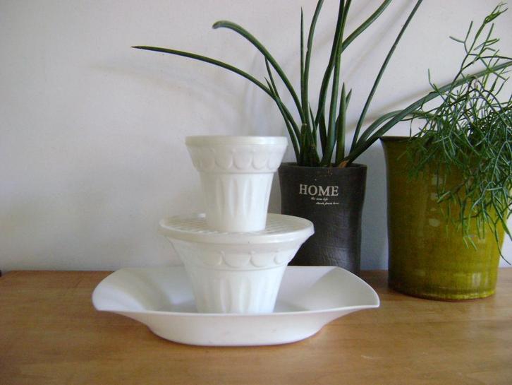 vintage jaren 70 tupperware pique fleurs bloemstuk, Antiek en Kunst, Curiosa en Brocante, Ophalen of Verzenden