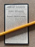 OORLOG14-18 Soldaat VerhaegheTorhout gesneuveld St.Juliaan, Verzamelen, Bidprentjes en Rouwkaarten, Ophalen of Verzenden, Bidprentje