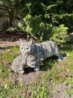 Poes, kat, grijs, tuin, gazon, kitten, boerderij 50cm, Ophalen of Verzenden, Nieuw, Kunststof, Dierenbeeld