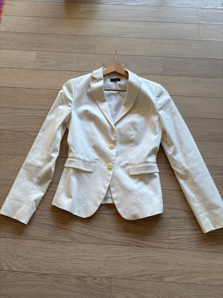 Blazer blanc taille XS United Colors of Benetton, Enlèvement ou Envoi, Comme neuf, Taille 34 (XS) ou plus petite, Blanc