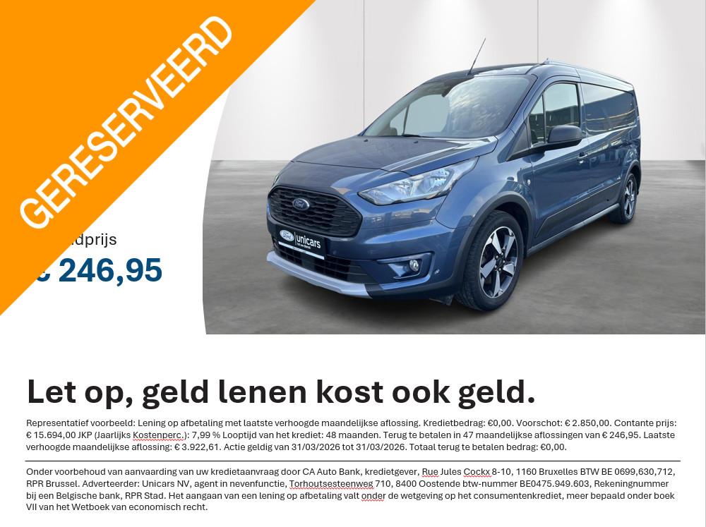 Ford Transit Connect 1.5 TDCi 74kW L2 HD Active BTW-WAGEN, Gebruikt, 4 cilinders, Blauw, Bedrijf
