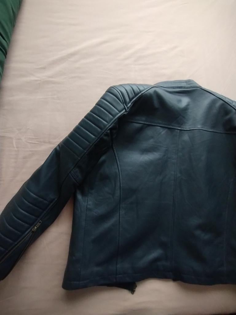 Blauwe Texpeed lederen bikers jas, L, Kleding | Heren, Ophalen, Nieuw, Texpeed