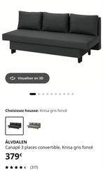Canapé lit 3 places, gris foncé. Ikea. En très bon état, Gris, Enlèvement, Utilisé, Deux personnes