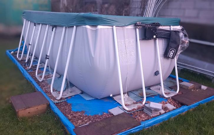 Piscine jors sol, Tuin en Terras, Zwembaden, Gebruikt, Opzetzwembad, 80 tot 120 cm, 400 cm of meer, 200 tot 300 cm, Rechthoekig