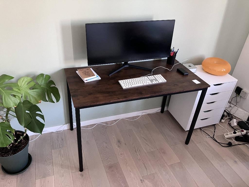 Bureau, 120 cm, Comme neuf, Brun, 75 cm