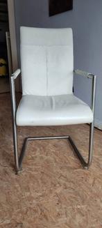 Witte lederen stoelen, Ophalen, Gebruikt, Wit, Leer