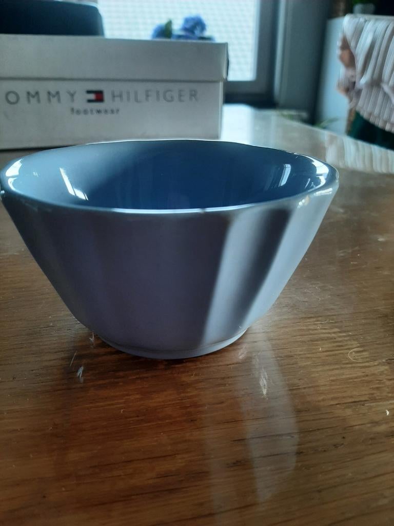 Vintage blauw schaaltje keramiek 10 cm, Huis en Inrichting, Woonaccessoires | Schalen en Manden, Ophalen of Verzenden