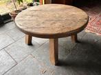Authentieke robuuste ronde houten tafel, Huis en Inrichting, Ophalen, Gebruikt