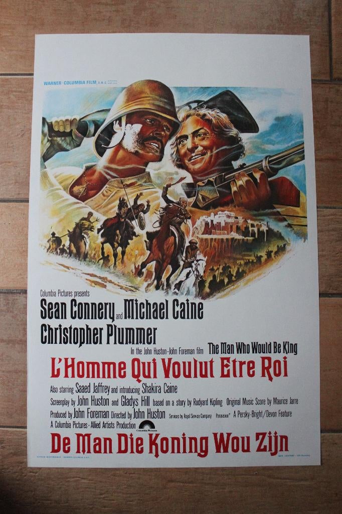 filmaffiche The Man Who Would Be King 1975 filmposter, Rechthoekig Staand, Ophalen of Verzenden, Zo goed als nieuw, A1 t/m A3