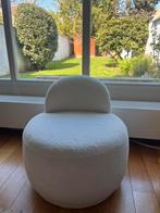 Fauteuil en tissu bouclette blanc, Maison & Meubles, Canapés | Repose-pieds & Poufs, Enlèvement, Comme neuf, Rond