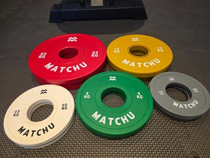 Matchu Sports - Mini halterschijven set, ⌀50mm | 0,25-2,5kg, Sport en Fitness, Fitnessmaterialen, Zo goed als nieuw, Halterschijven