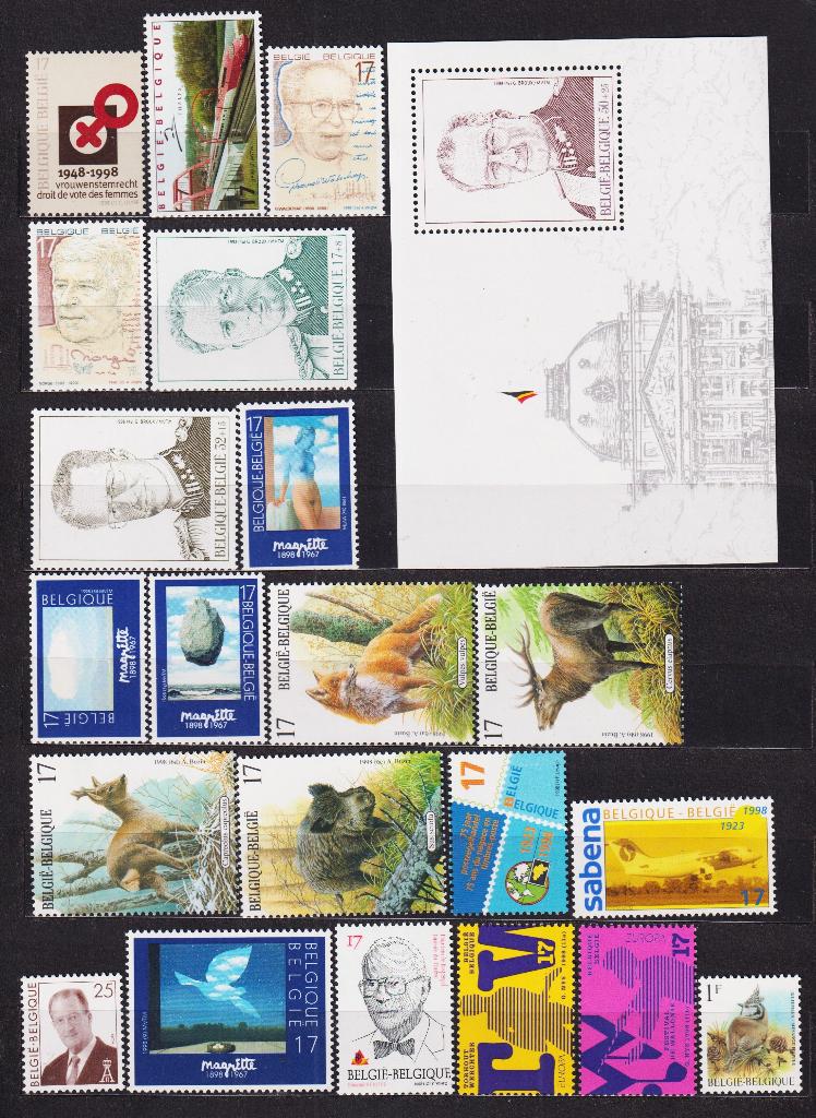 België 1998 volledig jaar **, Postzegels en Munten, Postzegels | Europa | België, Postfris, Postfris, Verzenden