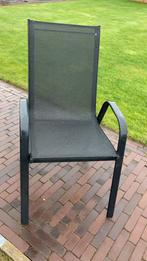 Tuinstoel zwart (8 stuks), €15/stoel, Tuin en Terras, Ophalen, Zo goed als nieuw, Stapelbaar