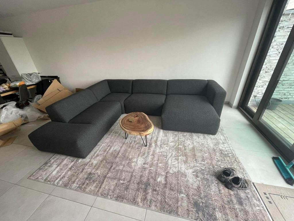 Zwart/grijze zetel, Maison & Meubles, Canapés | Salons, 150 cm ou plus, Quatre personnes ou plus, Comme neuf, Enlèvement