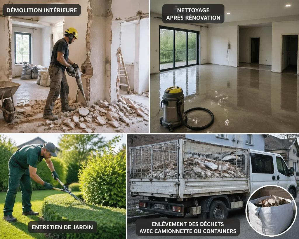 Travaux de rénovation, démolition & nettoyage - Déchets