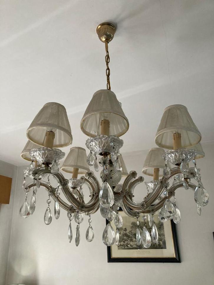 Kroonluchters, Huis en Inrichting, Lampen | Kroonluchters, Gebruikt, Glas, Metaal, Ophalen