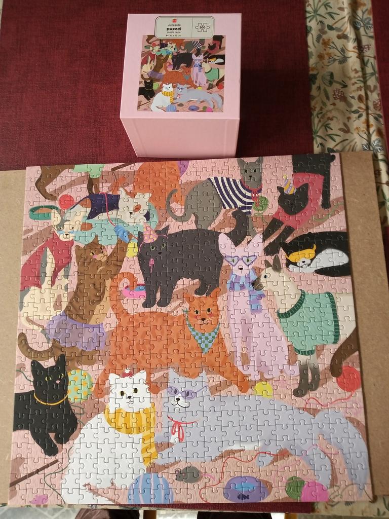 2 super leuke puzzels van honden en katten van 500stuks, Ophalen, 500 t/m 1500 stukjes, Zo goed als nieuw, Legpuzzel