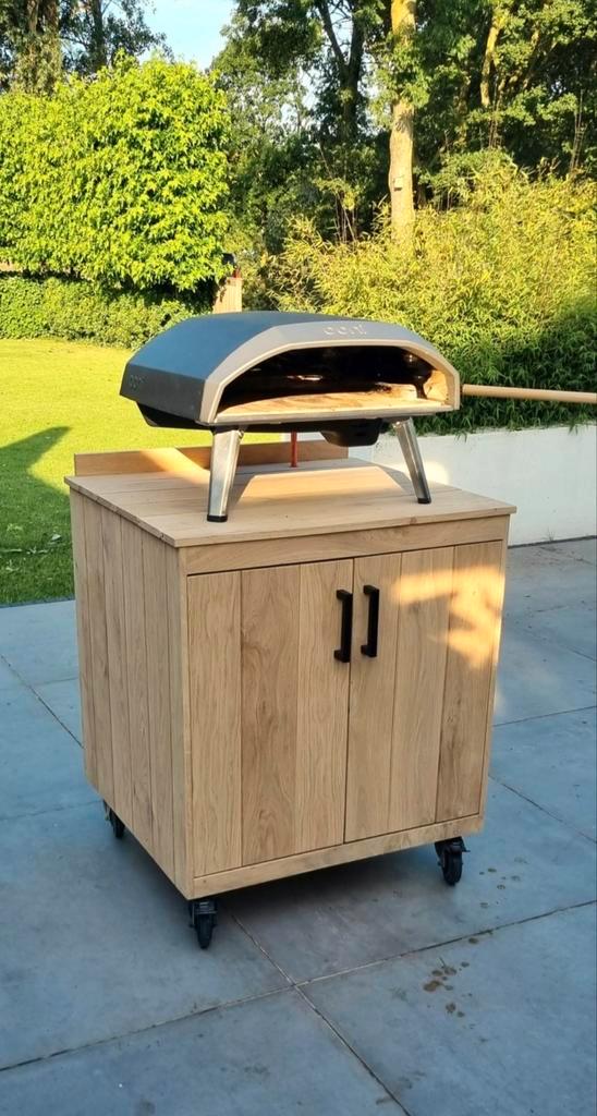 Uniek gemaakt eiken Ooni pizza oven tafel, Jardin & Terrasse, Fours à pizza, Neuf, Enlèvement ou Envoi