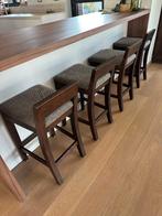 Eiken Barstoelen te koop per 4 stuks, Ophalen, Gebruikt, 60 tot 90 cm, 4 krukken