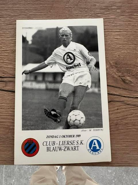 menu Club Brugge Lierse 1989 Pascal Plovie, Info@apcallp.br, Overige typen, Nieuw, Ophalen of Verzenden