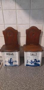 2 Antieke delfts blauwe voorraadpotten, Antiek en Kunst, Ophalen of Verzenden