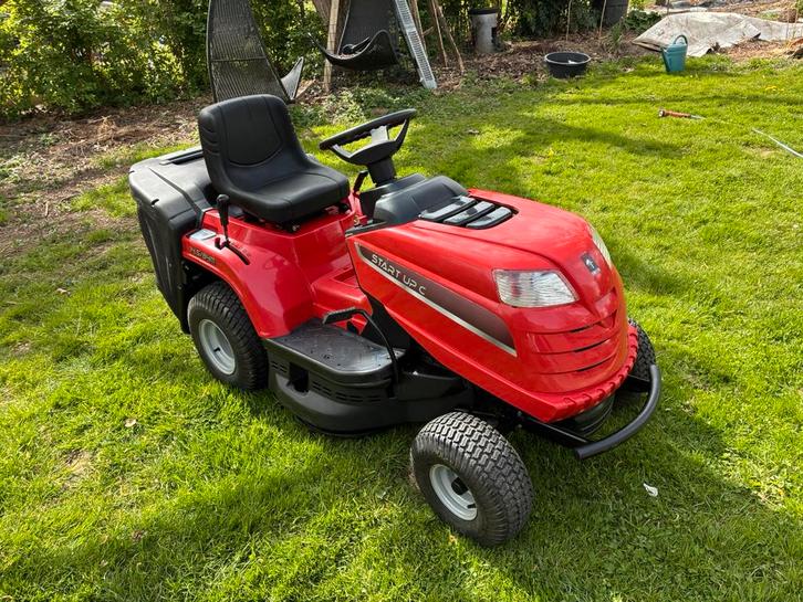 Tracteur tondeuse tres bien entretenue mulching et ramasseur, Tuin en Terras, Zitmaaiers, Gebruikt, Minder dan 90 cm, Elektrische starter