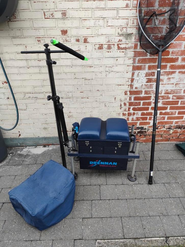 Zitkist met steunen, Feeder Hengel, molen en Schepnet, Sports nautiques & Bateaux, Pêche à la ligne | Poissons blancs, Moulinet