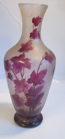 grand vase art déco gravé à l'acide Legras Rubis design 38, Antiquités & Art, Antiquités | Verre & Cristal, Envoi