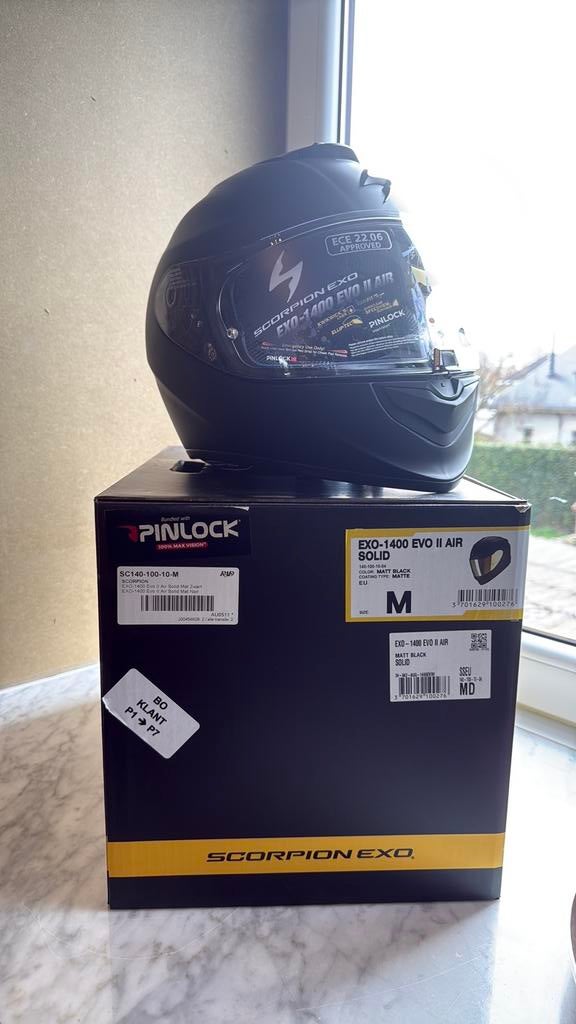 SCORPION EXO-1400 EVO II AIR in SOLID MATT BLACK maat M/85, M, Heren, Nieuw zonder kaartje, Integraalhelm