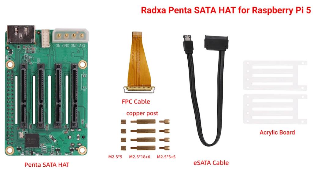 Radxa Penta SATA HAT voor Raspberry Pi 5 – Nieuw, Ophalen of Verzenden, Nieuw