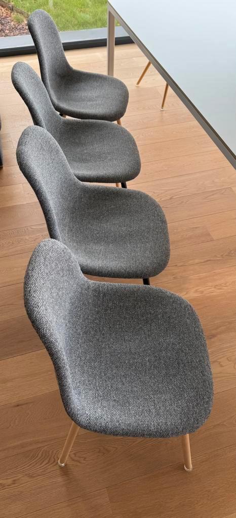 8 chaises style Nordique, Maison & Meubles, Chaises, Utilisé, Cinq, Six Chaises ou plus, Bois, Métal, Tissus, Gris, Enlèvement