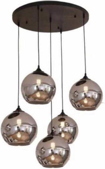 Hanglamp smoked glass, Huis en Inrichting, Lampen | Hanglampen, Ophalen, Zo goed als nieuw, Glas
