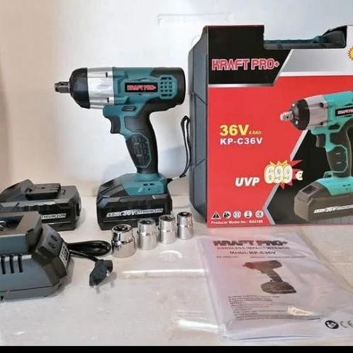 Slagmoersleutel 36v 4 Amp met 4x doppen 2x accu, Auto diversen, Overige Auto diversen, Ophalen of Verzenden