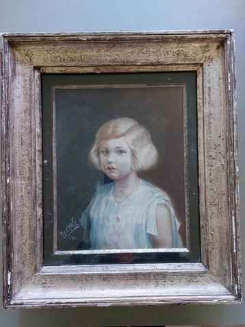 Schilderij portret van een meisje door Charles Melikoff 1935 beschikbaar voor biedingen