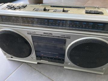 Radio FM vintage 1982 Philips D8434 boombox beschikbaar voor biedingen